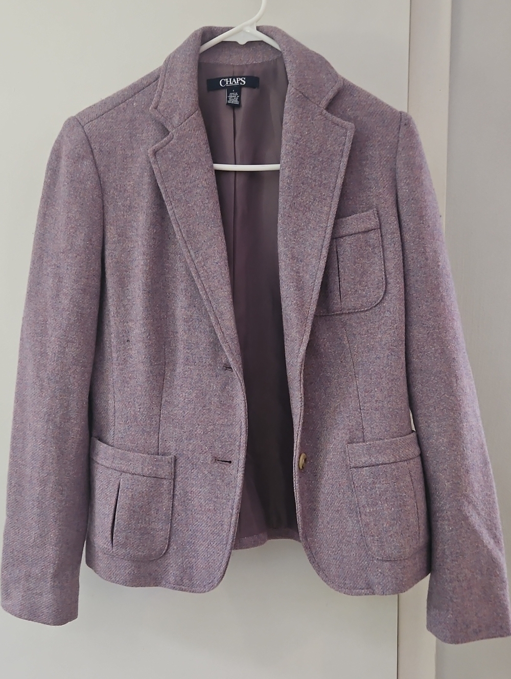 Chaps Lavender Tweed Blazer Jacket